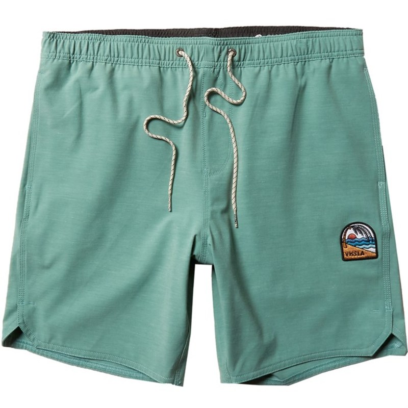 人気ブランドの新作 ヴィスラ メンズ ハーフパンツ ショーツ 水着 Vissla Solid Sets 17 5 Ecolastic Trunks Smokey Jade ランキング Mahottaripost Com Np