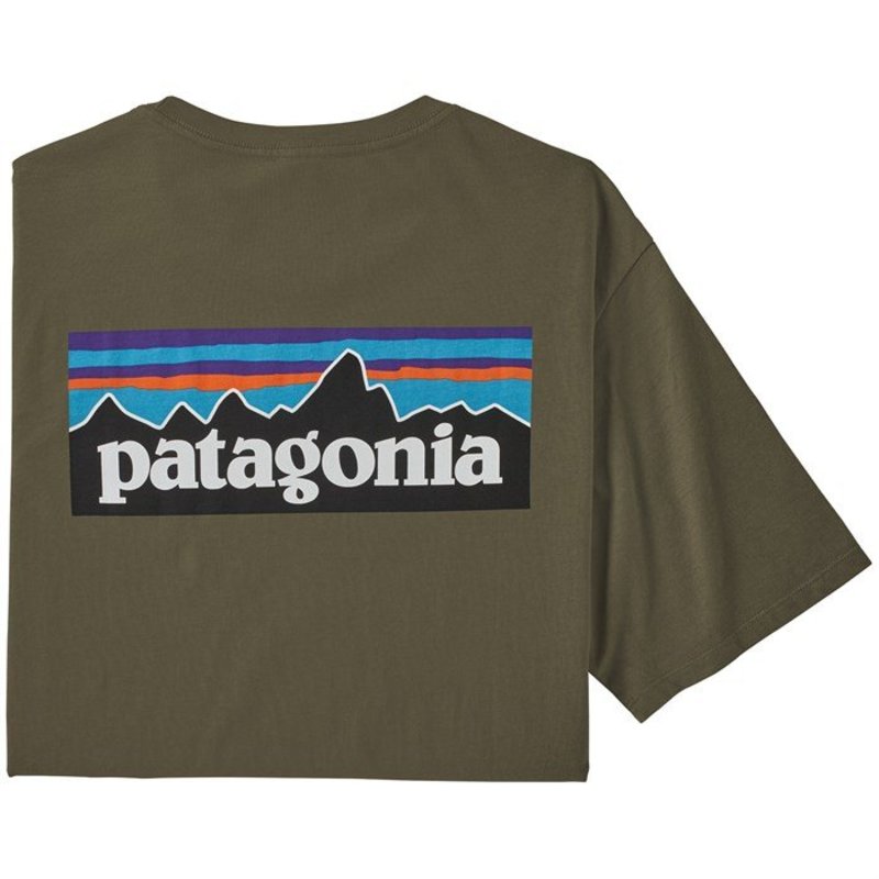 特価 パタゴニア メンズ Tシャツ トップス Patagonia P 6 Logo Organic T Shirt Basin Green 堅実な究極の Qchfoundation Ca