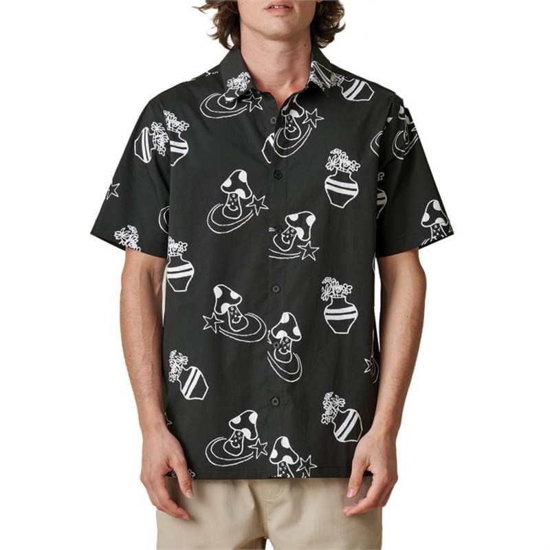 グローブ メンズ トップス シャツ 半袖 Globe Underground Holiday Short-Sleeve Shirt Black ブラック