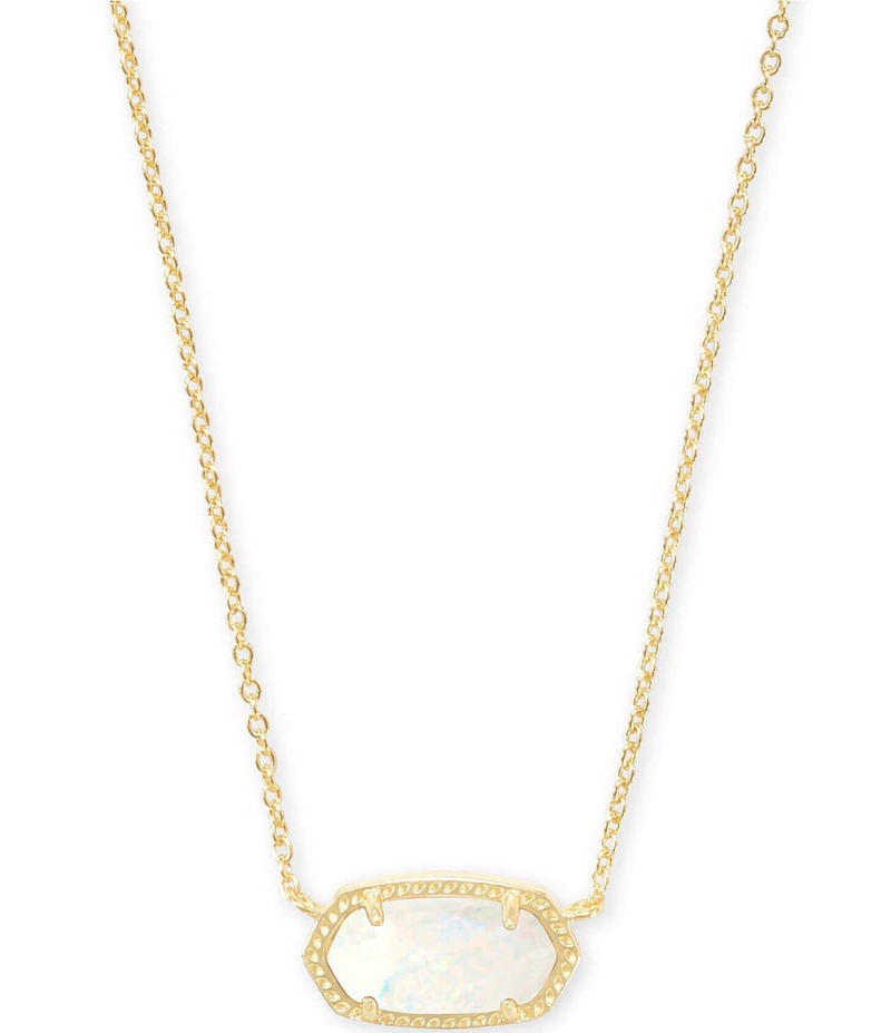 ケンドラスコット レディース アクセサリー ネックレス・チョーカー レース Kendra Scott Elisa 14K Gold-Plated Pendant Necklace White Kyocera Opal ホワイト