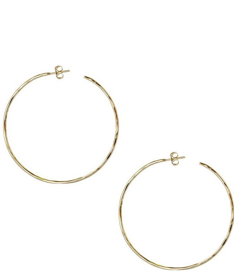 アルジェントヴィーヴォ レディース アクセサリー ピアス・イヤリング Argento Vivo Large Hammered Sterling Silver Hoop Earrings Gold ゴールド