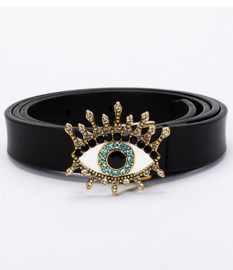 カートジェイガーロンドン レディース アクセサリー ベルト レザー Kurt Geiger London 0.78 Evil Eye Buckle Leather Belt Black ブラック