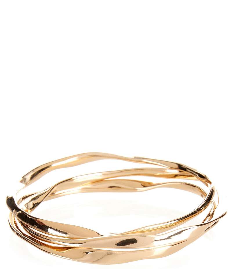 ディラーズ レディース アクセサリー ブレスレット・バングル・アンクレット Dillard's Wavy Bangle Bracelet Set Gold ゴールド