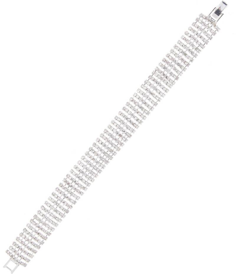 セザンヌ レディース アクセサリー ブレスレット・バングル・アンクレット Cezanne Domed Rows Crystal Line Bracelet Silver/Crystal シルバー