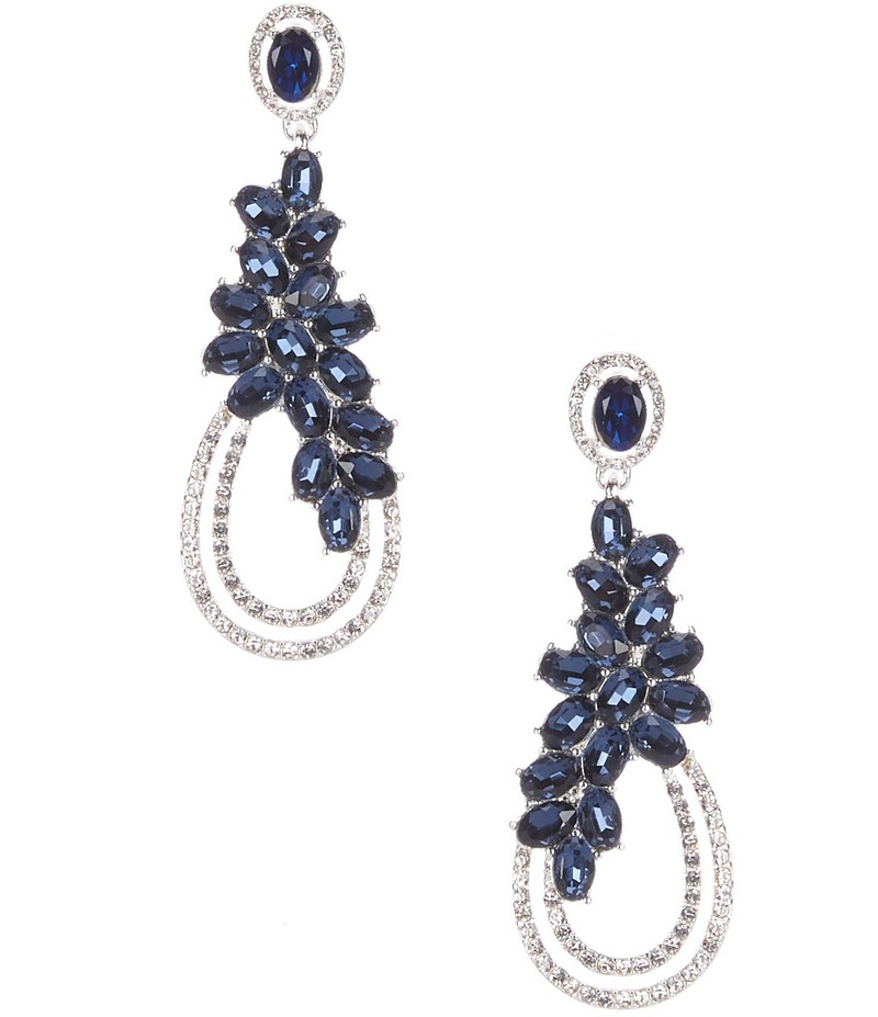 セザンヌ レディース アクセサリー ピアス・イヤリング Cezanne Montana Oval Crystal Cluster Tear Drop Earrings Silver/Montana-Zinc/Glass シルバー