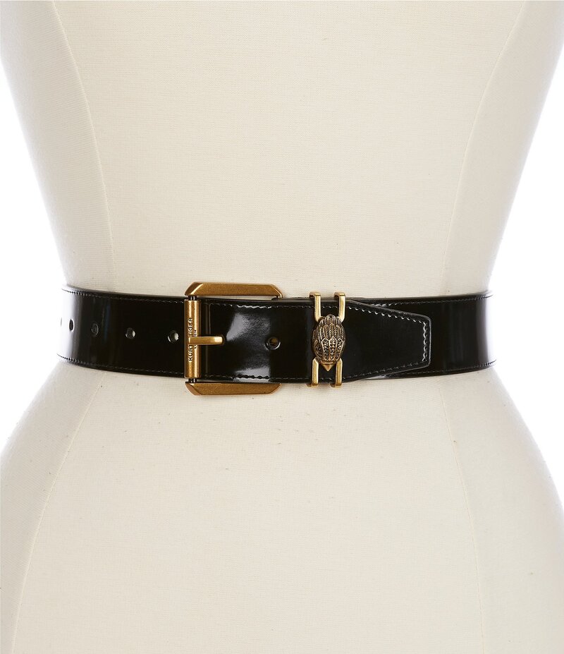 カートジェイガーロンドン レディース アクセサリー ベルト レザー Kurt Geiger London 1.6 Eagle Wide Leather Belt Black Antique ブラック 14,585円