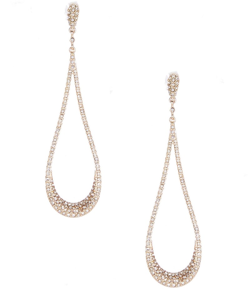 セザンヌ レディース アクセサリー ピアス・イヤリング Cezanne Crystal Pave Elongated Open Teardrop Drop Earrings Gold/Crystal ゴールド｜ReVida 店
