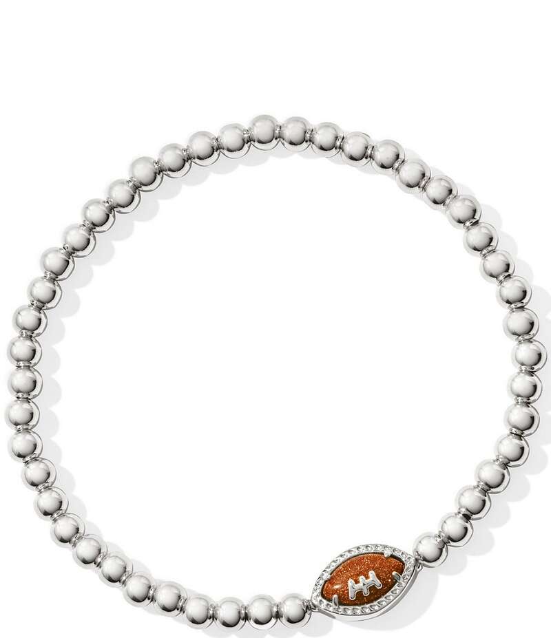 ケンドラスコット レディース アクセサリー ブレスレット・バングル・アンクレット Kendra Scott Football Beaded Stretch Bracelet Silver Orange Goldstone オレンジ｜ReVida 店