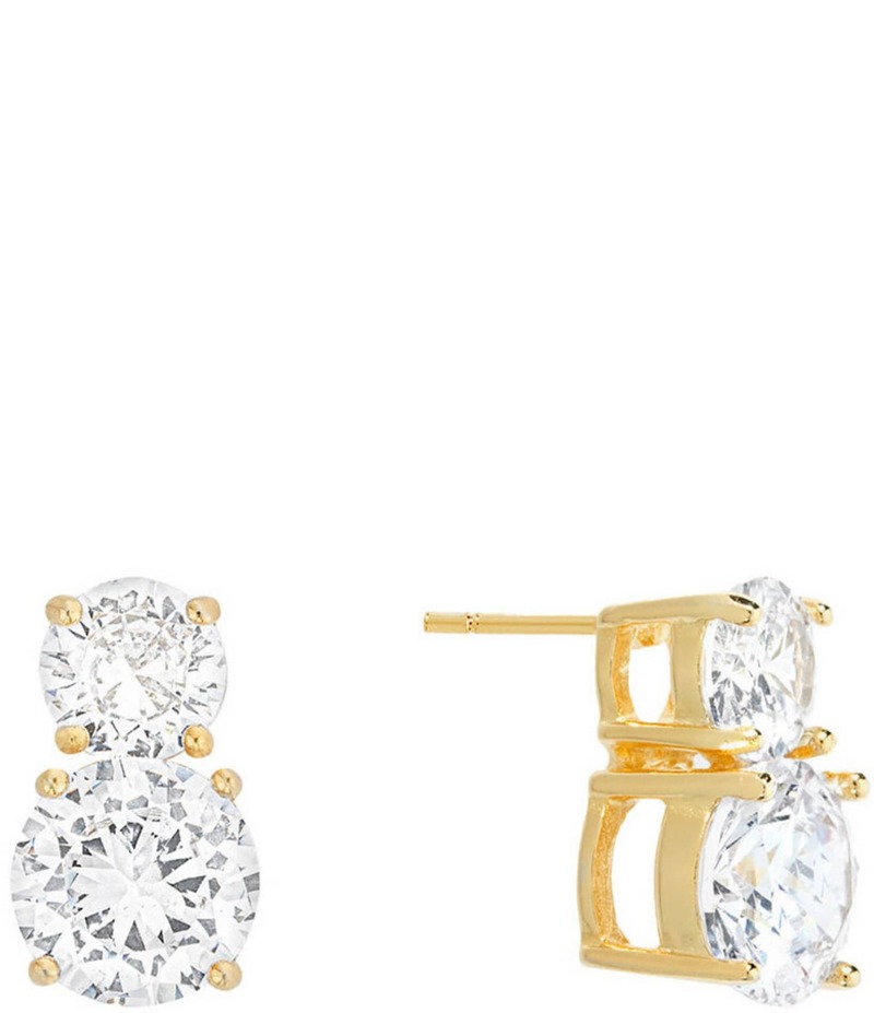 シャシ レディース アクセサリー ピアス・イヤリング SHASHI Double Crystal Solitaire Stud Earrings Gold ゴールド|ReVida 店