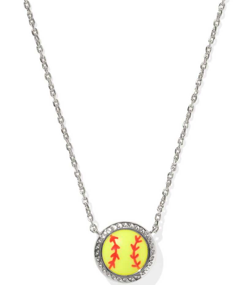 ケンドラスコット レディース アクセサリー ネックレス・チョーカー レース Kendra Scott Softball Short Pendant Necklace Silver Chartreuse Magnesite シャルトリューズ