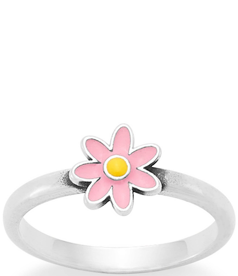 ジェームズ エイヴリー レディース アクセサリー 指輪 フラワー柄 フラワー James Avery Enamel Yellow Floral Band Ring Silver/Pink ピンク｜ReVida 店