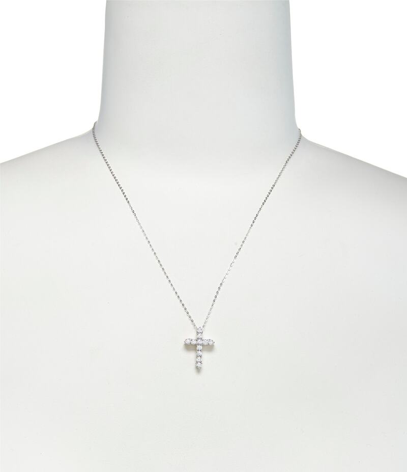 ナディール レディース アクセサリー ネックレス・チョーカー レース Nadri Cubic Zirconia Cross Pendant Necklace Silver/Crystal シルバー 14,805円