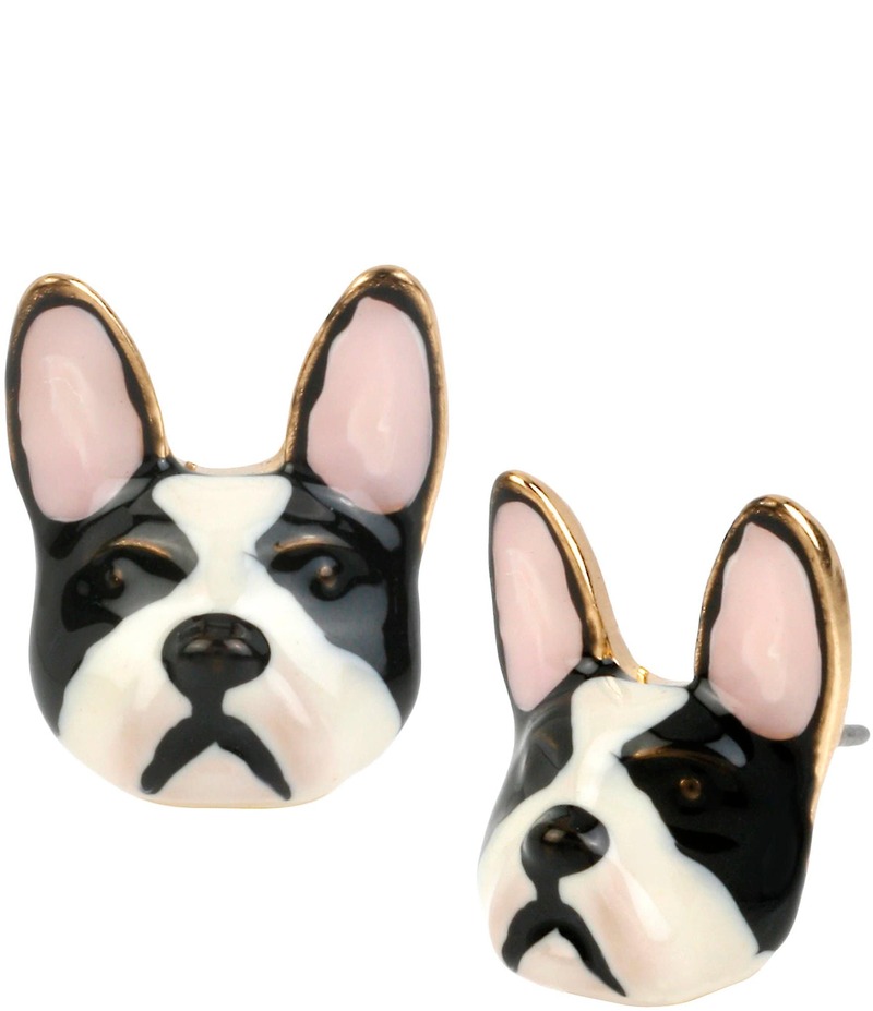 ベッツィジョンソン レディース アクセサリー ピアス・イヤリング Betsey Johnson Bulldog Stud Earrings Black/White ホワイト