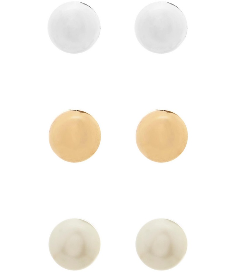 ディラーズ レディース アクセサリー ピアス・イヤリング Dillard's Tailored Ball Stud Sensitive Earring Set Gold/Silver/Pearl パール｜ReVida 店