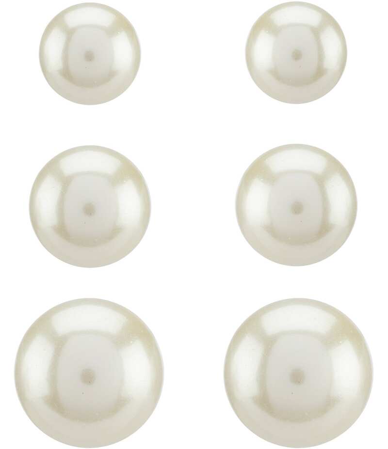 アンクライン レディース アクセサリー ピアス・イヤリング Anne Klein Trio Pearl Stud Earrings Gold/Pearl パール|ReVida 店