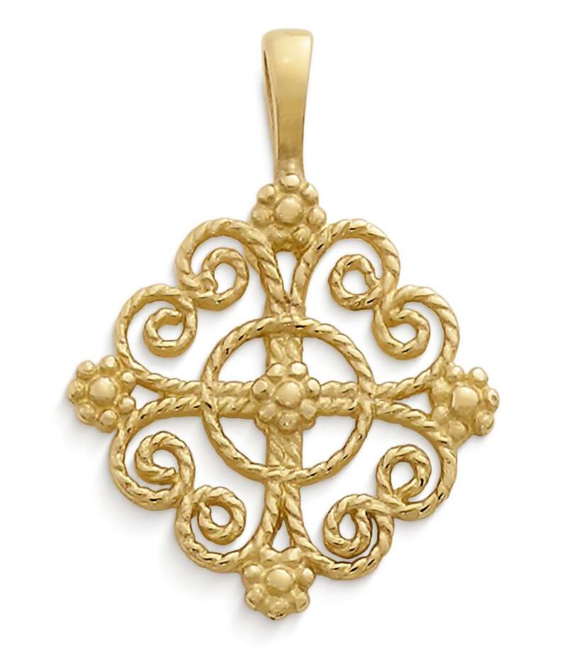 ジェームズ エイヴリー レディース アクセサリー ネックレス・チョーカー James Avery Twisted Wire Lacy Cross Charm Gold ゴールド