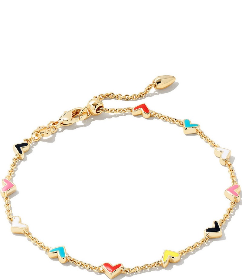 ケンドラスコット レディース アクセサリー ブレスレット・バングル・アンクレット Kendra Scott Haven Gold Heart Delicate Chain Bracelet Multi Mix マルチカラー|ReVida 店