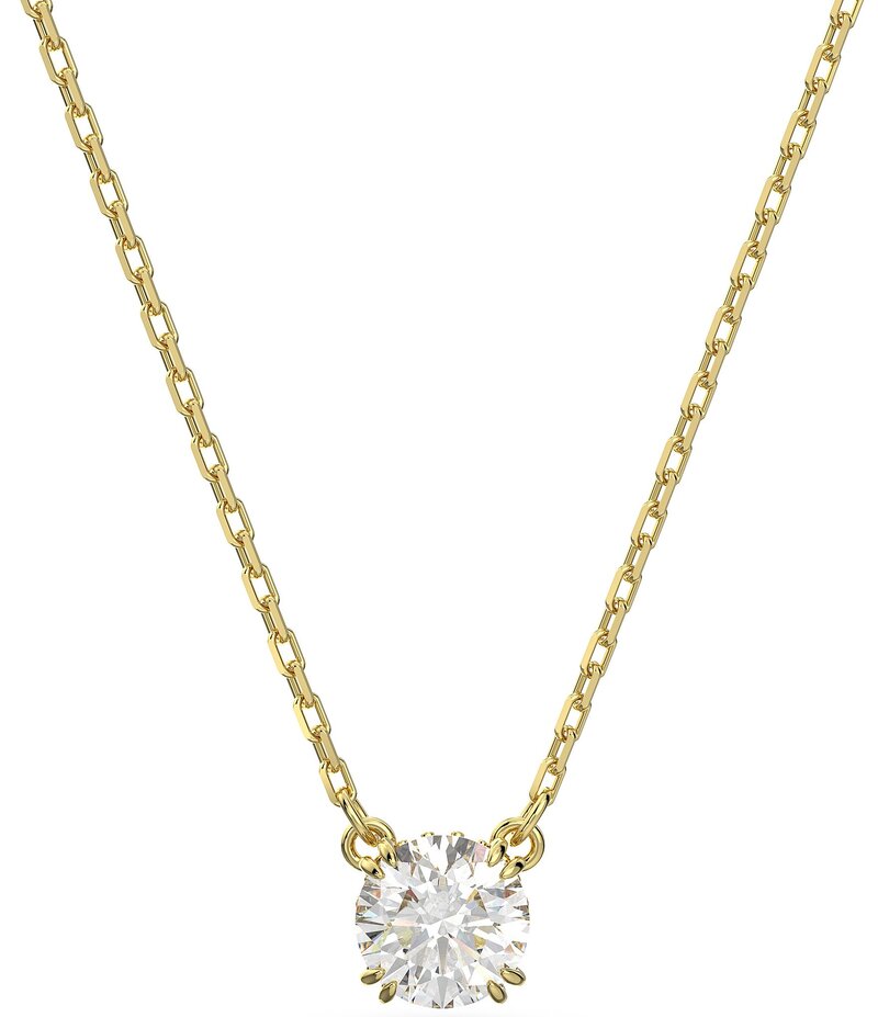 スワロフスキー レディース アクセサリー ネックレス・チョーカー レース Swarovski Constella Round Cut Short Pendant Necklace Gold ゴールド