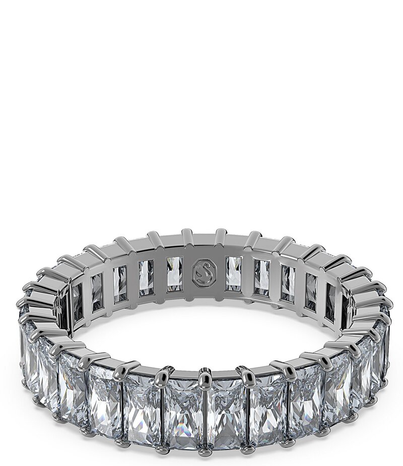 スワロフスキー レディース アクセサリー 指輪 Swarovski Matrix Collection Grey Baguette Cut Band Ring Grey グレー|ReVida 店