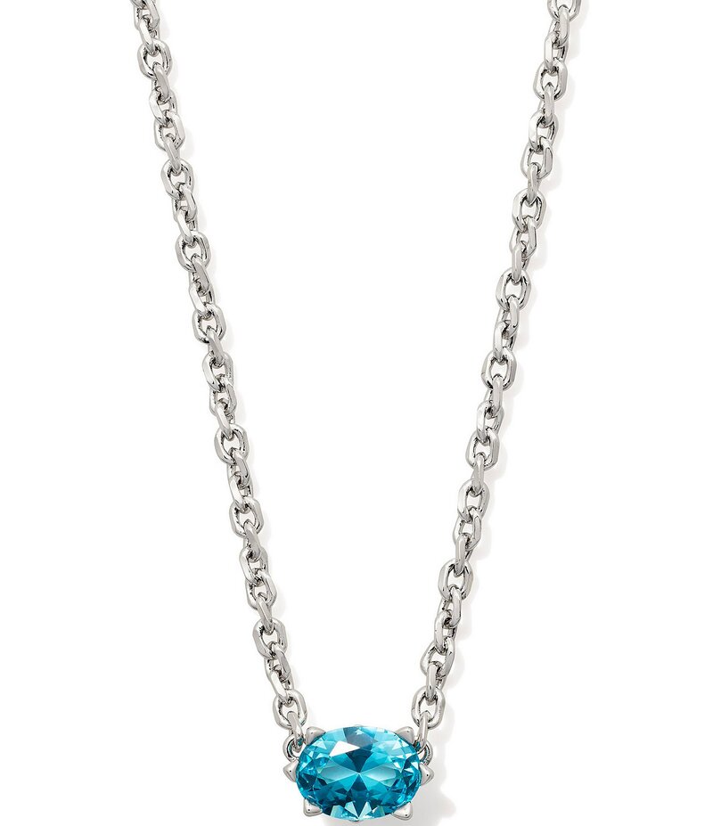 ケンドラスコット レディース アクセサリー ネックレス・チョーカー レース Kendra Scott Cailin Crystal Silver Short Pendant Necklace Aqua Crystal アクア｜ReVida 店