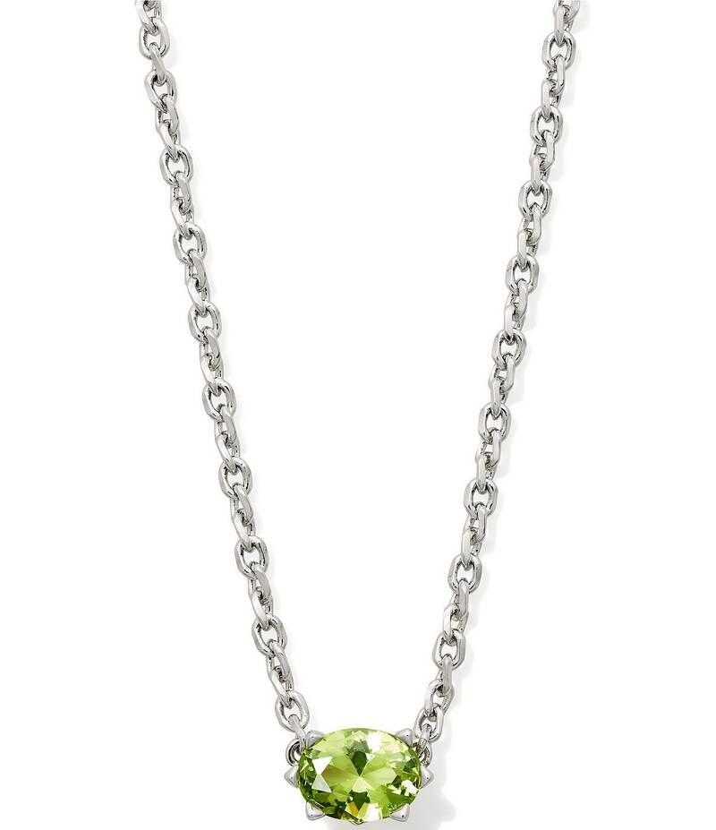 ケンドラスコット レディース アクセサリー ネックレス・チョーカー レース Kendra Scott Cailin Crystal Silver Short Pendant Necklace Green Peridot Crystal グリーン｜ReVida 店