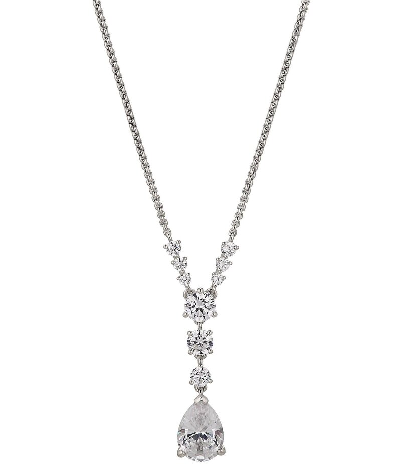 ナディール レディース アクセサリー ネックレス・チョーカー レース Nadri Halle Crystal Short 16'' Y Necklace Silver シルバー｜ReVida 店