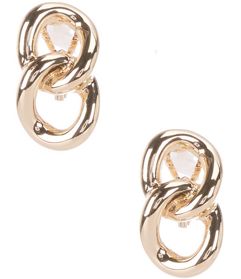 ディラーズ レディース アクセサリー ピアス・イヤリング Dillard's Double Curb Link Clip-On Drop Earrings Gold ゴールド｜ReVida 店