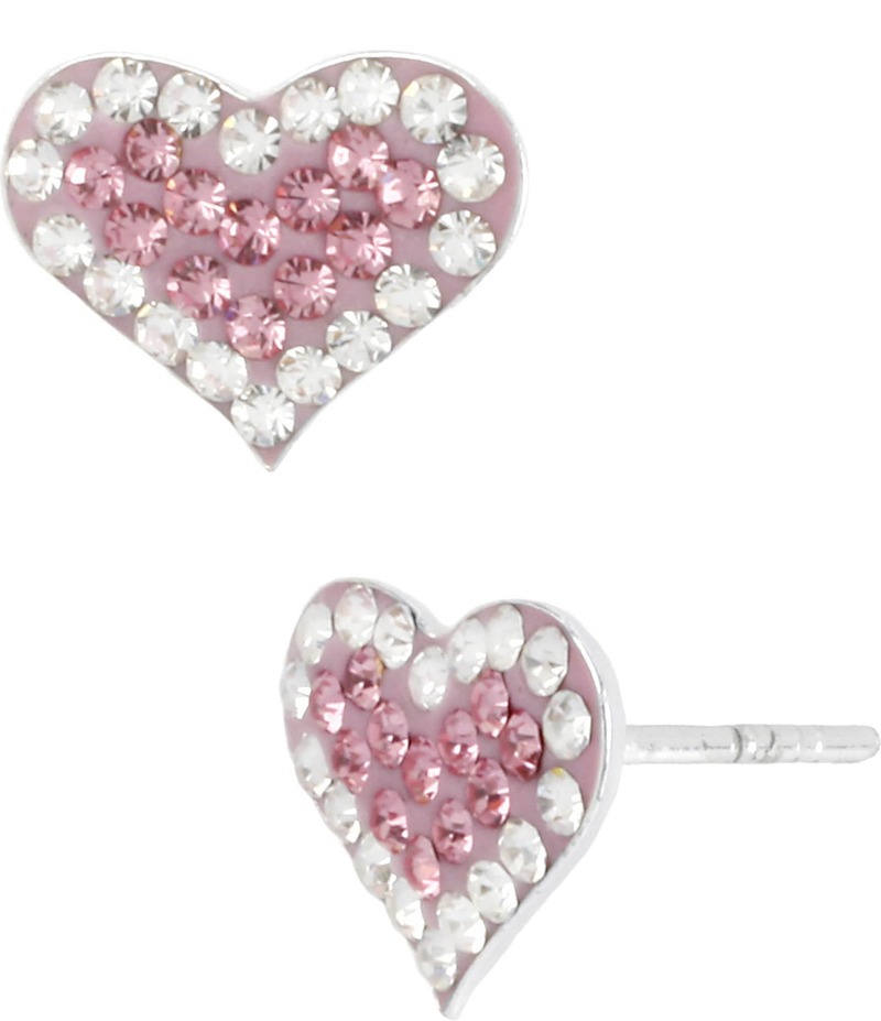 ベッツィジョンソン レディース アクセサリー ピアス・イヤリング Betsey Johnson Pink Pave Heart Stud Earrings Rose/Crystal ピンク|ReVida 店