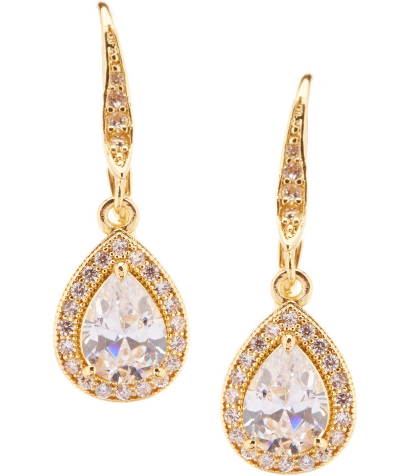 アンクライン レディース アクセサリー ピアス・イヤリング Anne Klein Crystal Cubic Zirconia Teardrop Earrings Gold ゴールド
