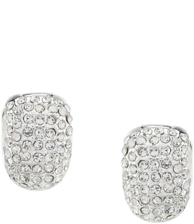 アンクライン レディース アクセサリー ピアス・イヤリング Anne Klein Pave Clip-On Earrings Silver シルバー