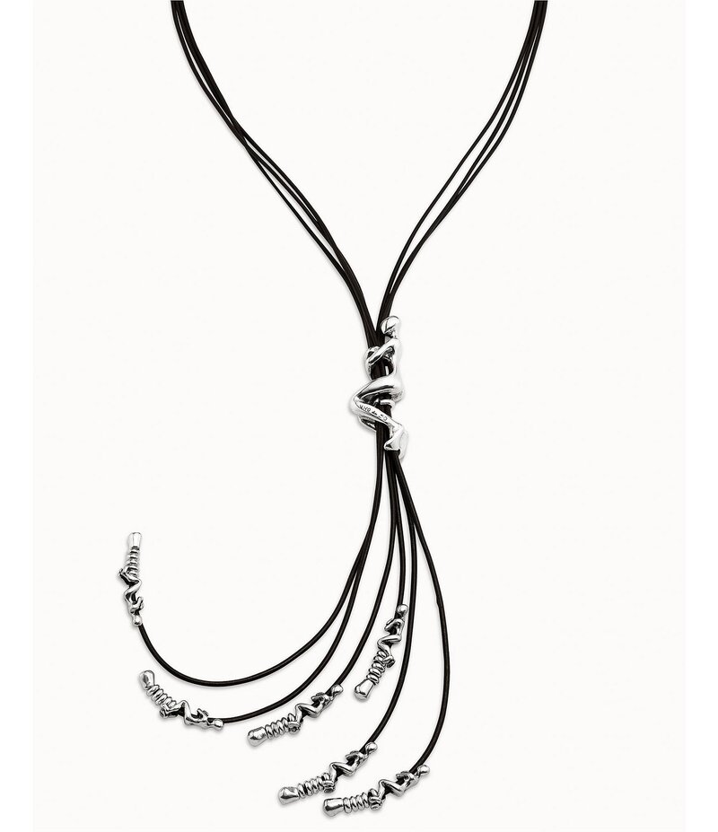 ウノデ 50 レディース アクセサリー ネックレス・チョーカー レース UNOde50 Skalator Y Necklace Silver/Brown Leather ブラウン