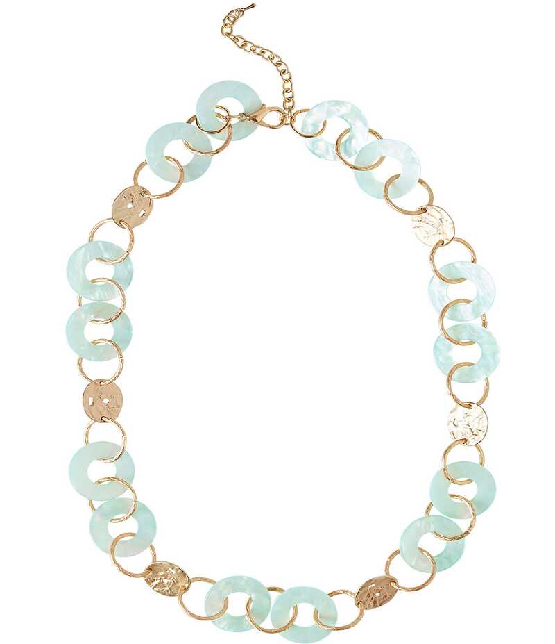 ミンウォン レディース アクセサリー ネックレス・チョーカー レース Ming Wang Resin Link Collar Necklace Gold/Mint ミント