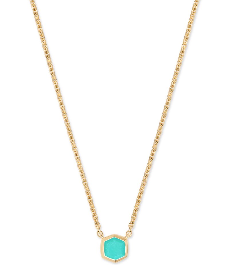 ケンドラスコット レディース アクセサリー ネックレス・チョーカー レース Kendra Scott Davie Pave 14K Gold Short Pendant Necklace Chrysoprase ゴールド|ReVida 店