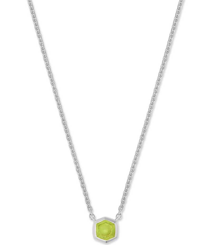 ケンドラスコット レディース アクセサリー ネックレス・チョーカー レース Kendra Scott Davie Pave Sterling Silver Short Pendant Necklace Green Peridot グリーン