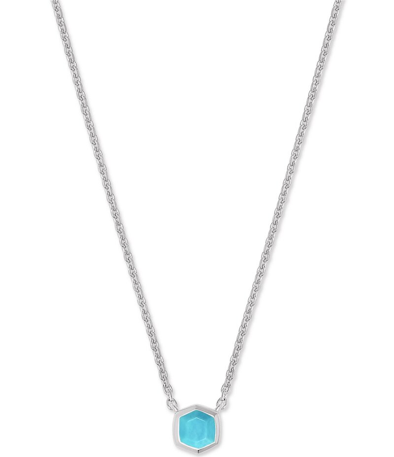 ケンドラスコット レディース アクセサリー ネックレス・チョーカー レース Kendra Scott Davie Pave Sterling Silver Short Pendant Necklace Turquoise ターコイズ|ReVida 店