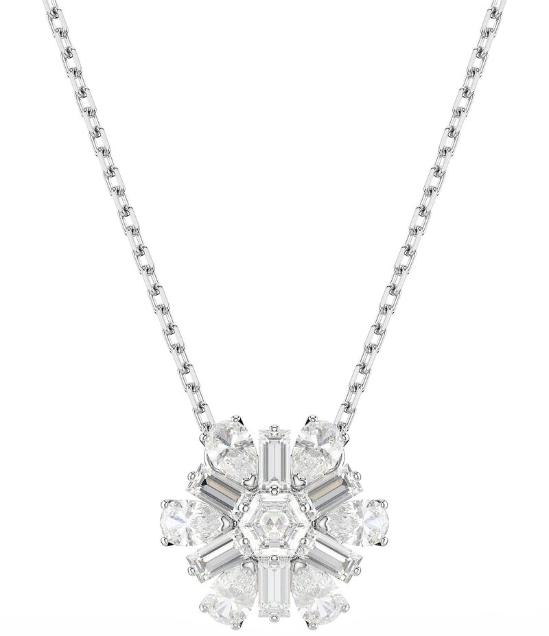 スワロフスキー レディース アクセサリー ネックレス・チョーカー レース Swarovski Idyllia Mixed Cut Snowflake Short Pendant Necklace Silver シルバー
