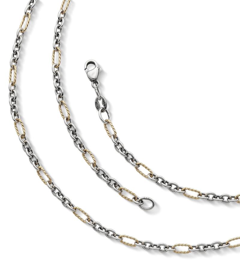 ジェームズ エイヴリー レディース アクセサリー ネックレス・チョーカー James Avery Silver/14K Gold Medium Cable Figaro Chain Two Tone ゴールド