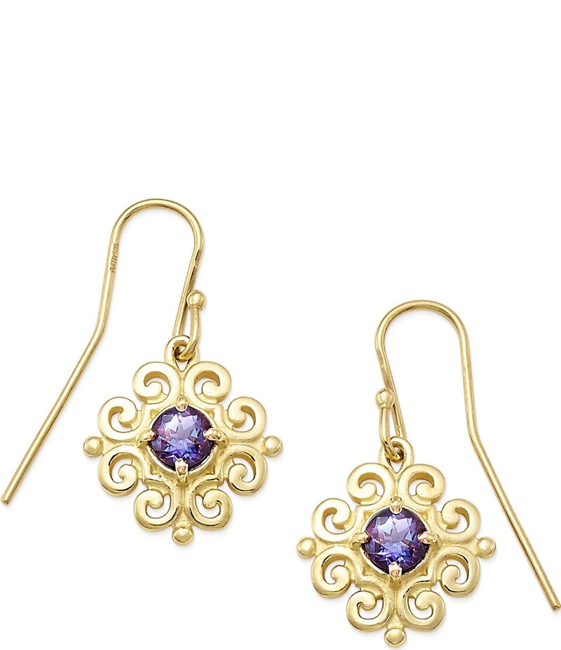 ジェームズ エイヴリー レディース アクセサリー ピアス・イヤリング James Avery 14K Gold Scrolled Ear Hooks with Birthstone 14K Gold Alexandrite ゴールド｜ReVida 店