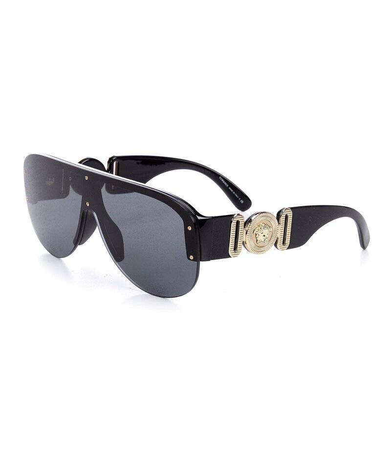 ヴェルサーチ レディース アクセサリー サングラス・アイウェア Versace Men Ve4391 Shield 48mm Sunglasses Black ブラック