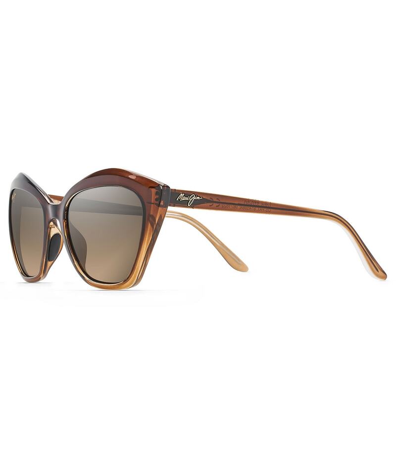 マウイ体育館 レディース 付属品 サングラス・アイウェア つけ加える大きさ Maui Jim Lotus PolarizedPlus2R Cat Eye 56粍 Sunglasses Chocolate Fade 黒茶