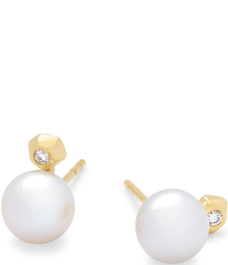 ケンドラスコット レディース アクセサリー ピアス・イヤリング Kendra Scott Cathleen 14K Yellow Gold Large Stud Earrings White Pearl ホワイト