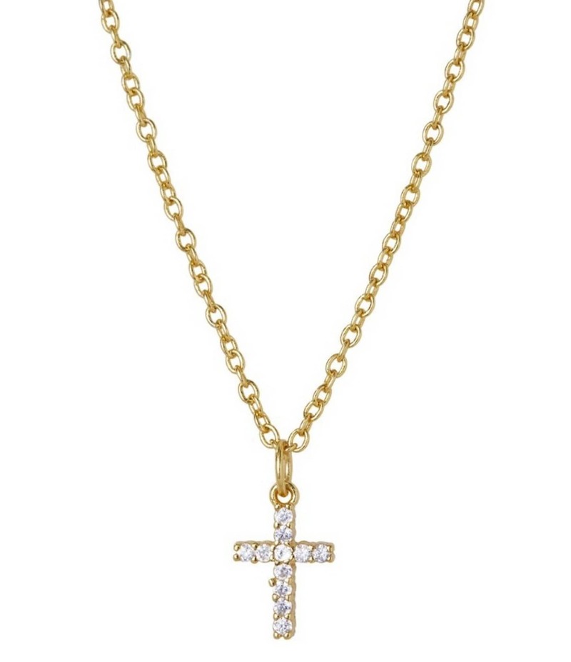 アルジェントヴィーヴォ レディース アクセサリー ネックレス・チョーカー ミニ レース Argento Vivo Crystal CZ Mini Cross Short Pendant Necklace Gold ゴールド