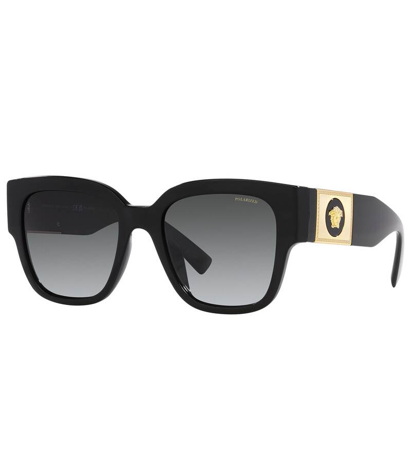 ヴェルサーチ レディース 付属物 サングラス・アイウェア Versace Women\u0027s VE4437U Medusa Studs 54粍 Black Square Sunglasses Black 黒いこと