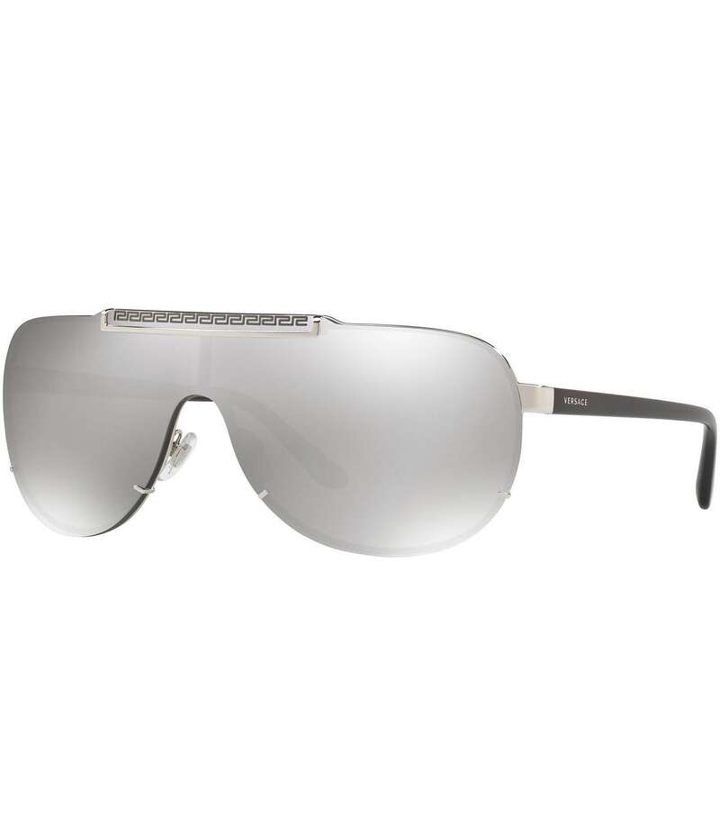 ヴェルサーチ レディース 付属品 サングラス・アイウェア Versace Men\u0027s 0VE2140 40粍 Aviator Sunglasses Silver しろがね色