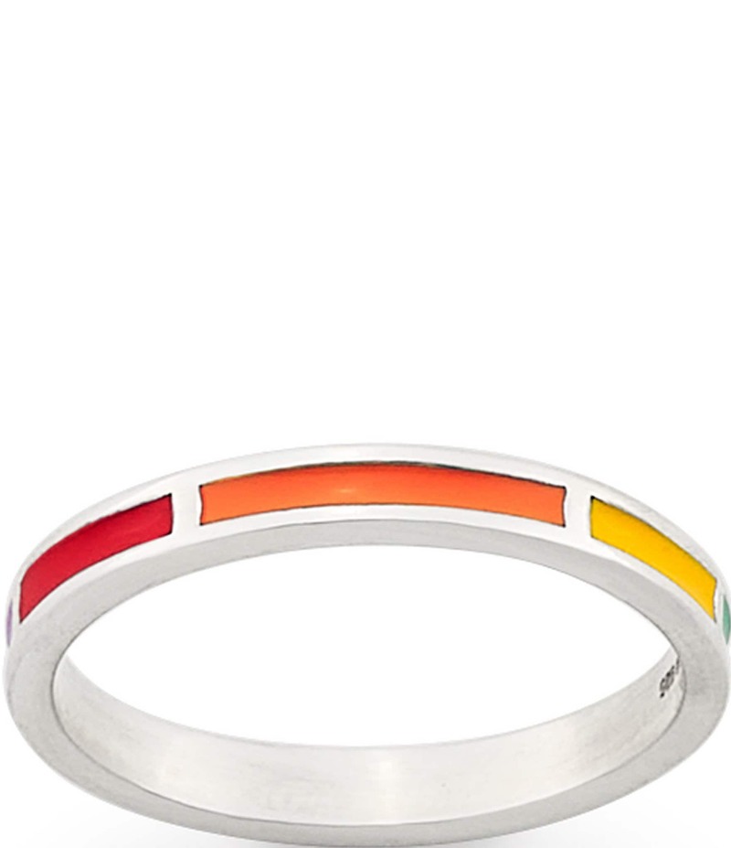 ジェームズ エイヴリー レディース アクセサリー 指輪 James Avery Enamel Mosaic Stacker Multi Color Band Ring Sterling Silver シルバー
