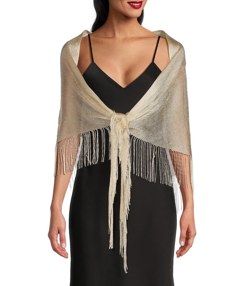 セザンヌ レディース アクセサリー マフラー・ストール・スカーフ フリンジ Cezanne Fringe Shawl Gold ゴールド|ReVida 店
