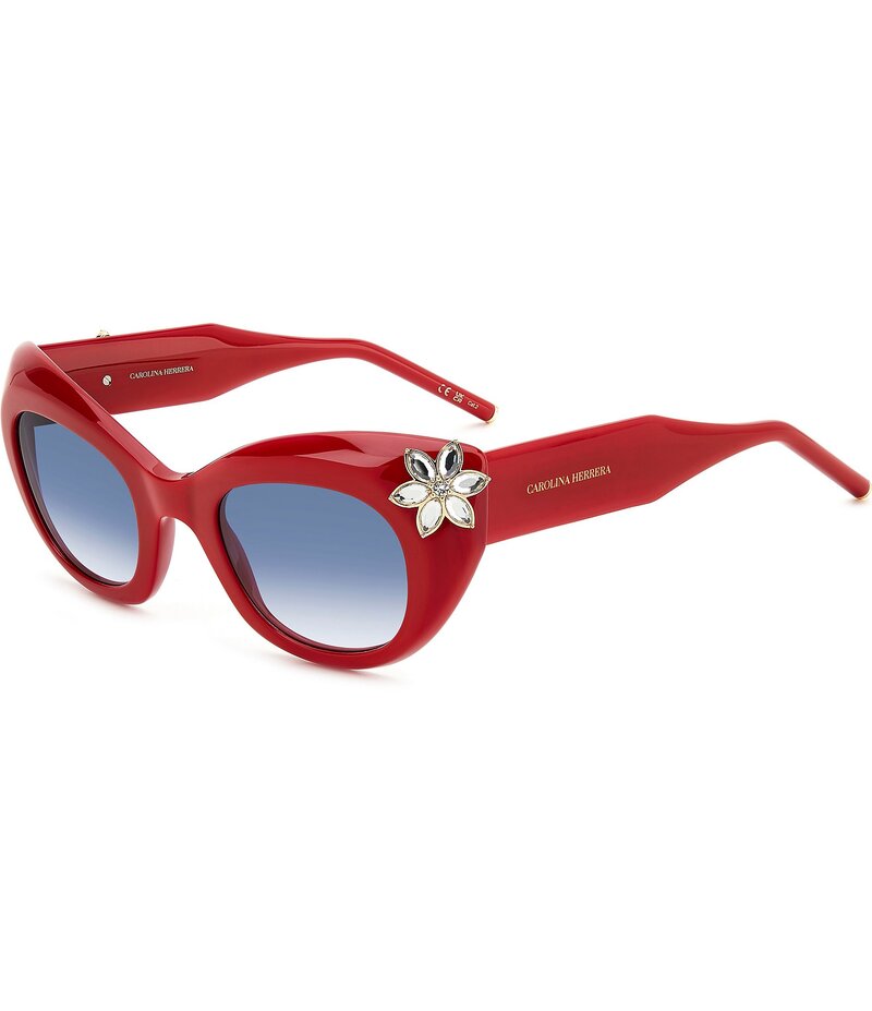 キャロライナヘレラ レディース 付属物 サングラス・アイウェア Carolina Herrera Women\u0027s HER 0215 50粍 Cat Eye Sunglasses Red 赤いこと