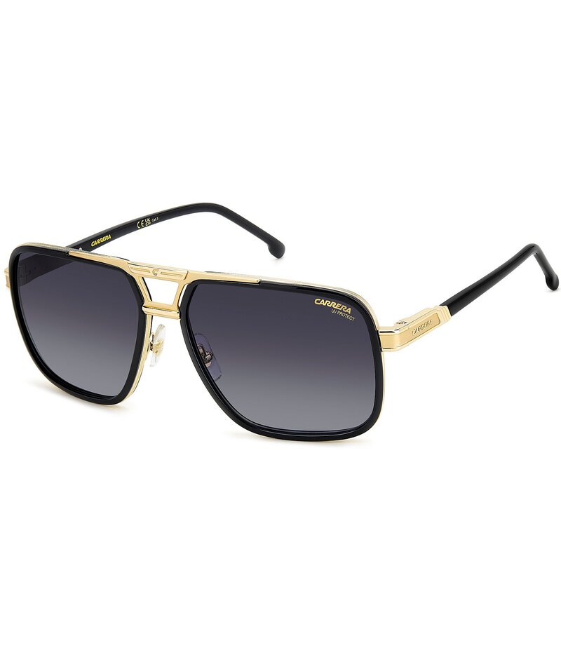 カレーナ レディース アクセサリー サングラス・アイウェア Carrera Men's 1071/S 61mm Rectangle Sunglasses Black/Gold ブラック