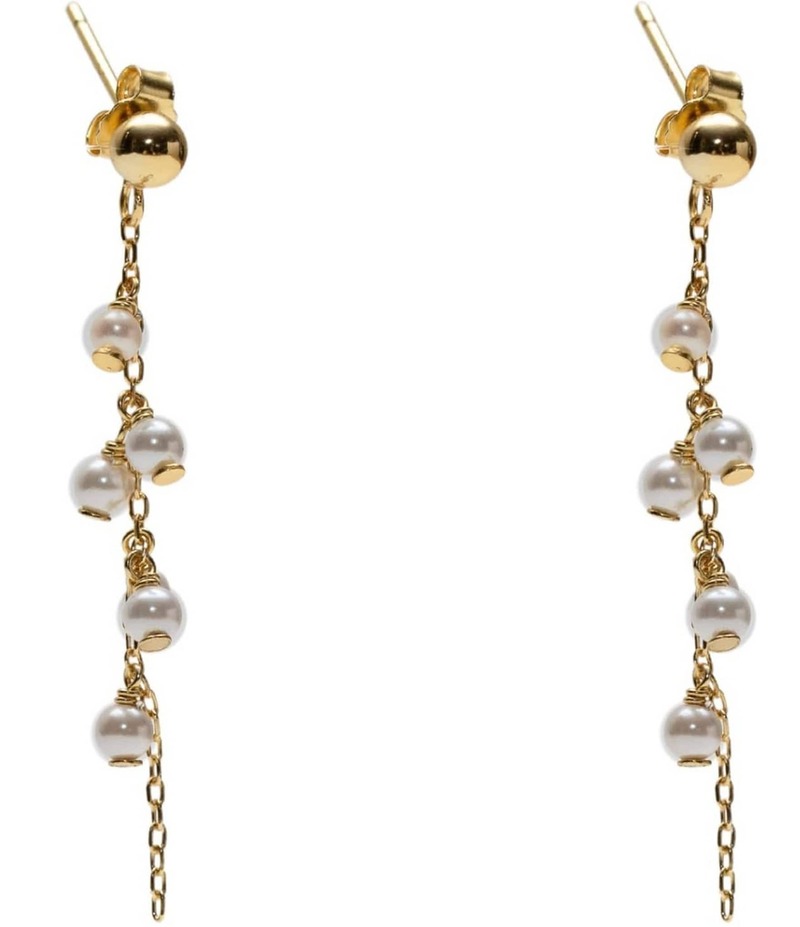 アルジェントヴィーヴォ レディース アクセサリー ピアス・イヤリング Argento Vivo Delicate Pearl Linear Earrings Gold ゴールド
