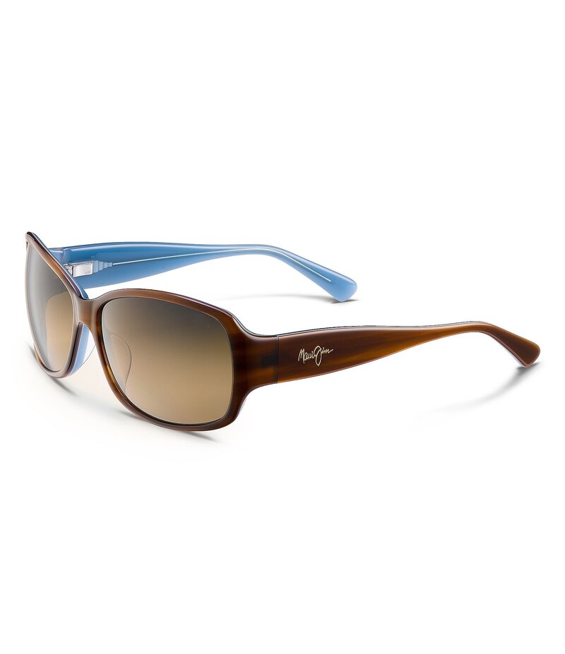 マウイジム レディース アクセサリー サングラス・アイウェア プラスサイズ Maui Jim Nalani PolarizedPlus2R Rectangular 61mm Sunglasses Tortoise/Blue ブルー